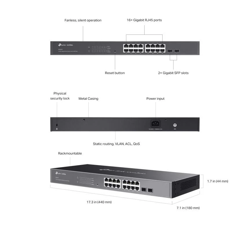 TP-Link Omada SG2218 - 16-poorts GbE switch, No PoE budget – foto 6