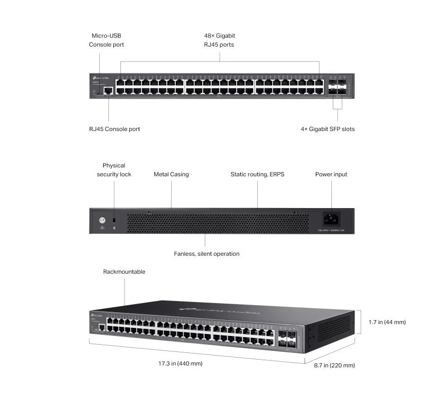 TP-Link Omada TL-SG3452 - 52-poorts GbE Switch, No PoE budget – foto 6