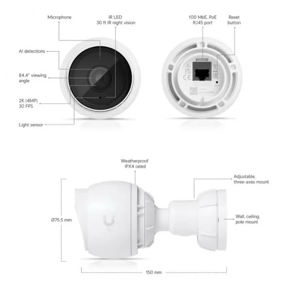 Ubiquiti UniFi Protect G5 Bullet 3-pack – foto 6