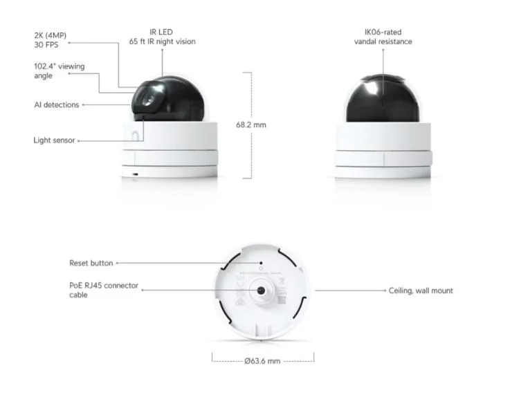 Ubiquiti UniFi Protect G5 Dome Ultra (White) – foto 10