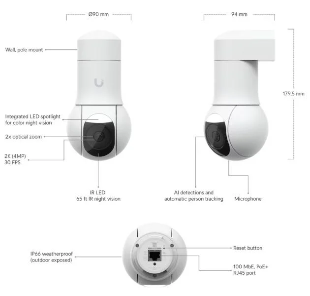 Ubiquiti UniFi Protect G5 PTZ (White) – foto 9